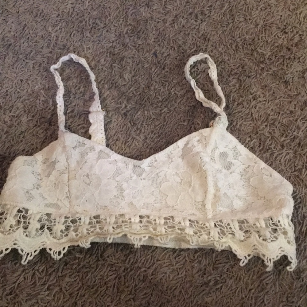 Cream Lace Strapped Bralette